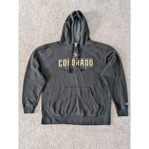 Champion Hoodie Men's Large University Of Colorado Buffaloes Black Pullover